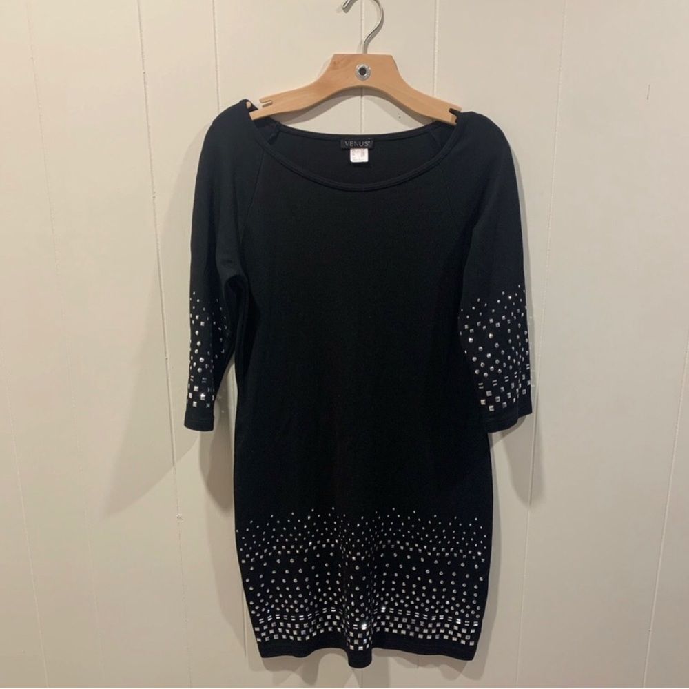Venus | Black Rhinestone Dress. Size Large.